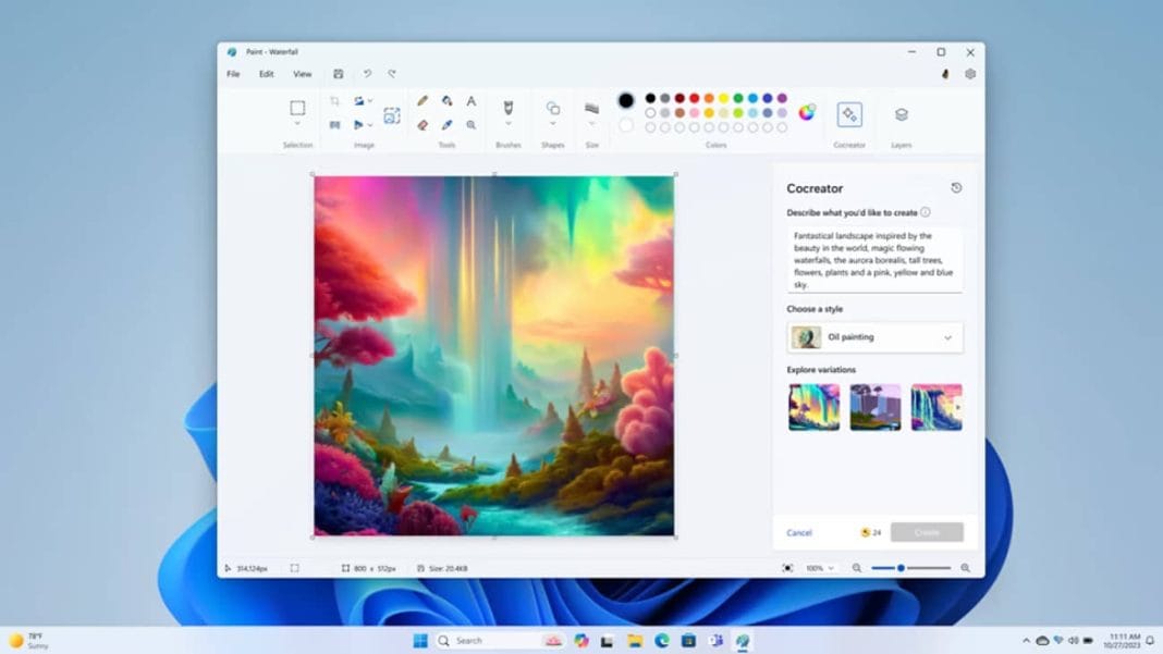Microsoft uvaja nove funkcije umetne inteligence v aplikacijo Paint
