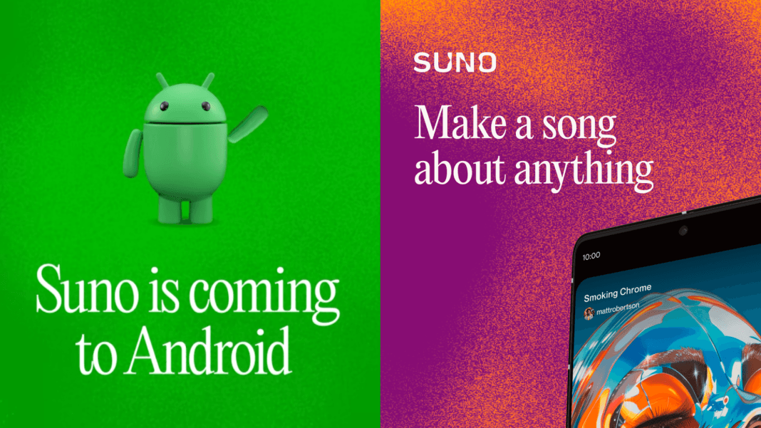 Orodje za ustvarjanje glasbe Suno bo na voljo tudi za naprave Android