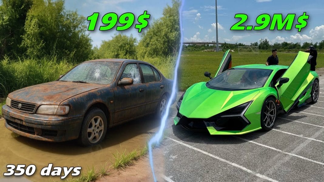 350 dnevna transformacija starega Nissana v repliko Lamborghinija Revuelta