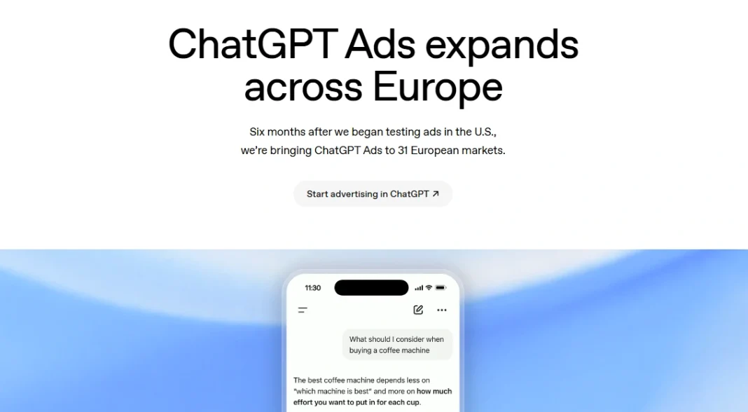 Oglasi v ChatGPT prihajajo tudi v Slovenijo
